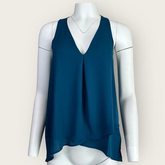 Krisa Tops - NWT | Krisa | V-Neck Layered Tank | Dark Teal | XS